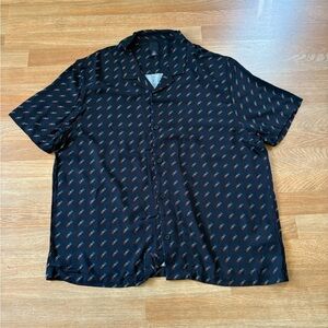 H&M Black and Red Casual Button Down Shirt